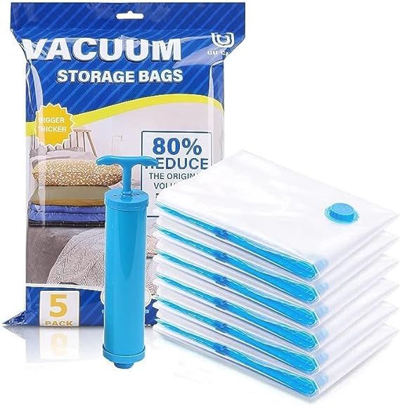 5 Pcs Vacuum Seal Storage Bags With Pump