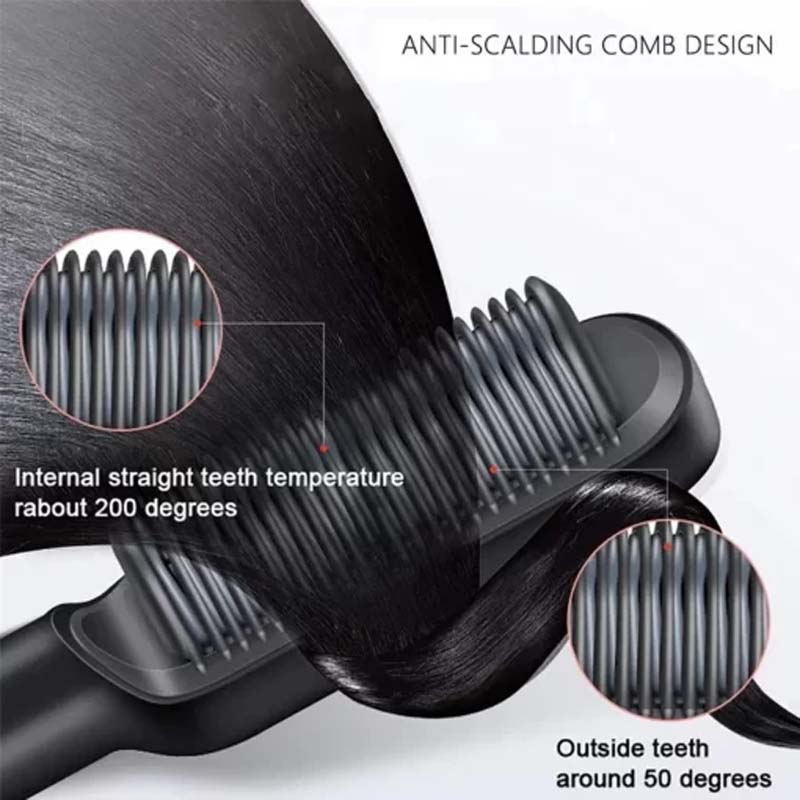 Electric 2-in-1 Professional Hair Straightener Comb Hair Brush