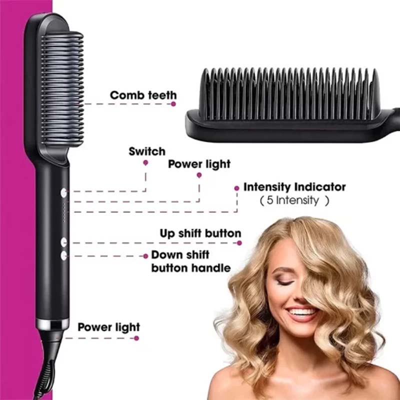Electric 2-in-1 Professional Hair Straightener Comb Hair Brush